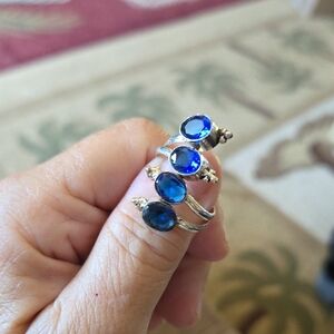 Sterling Blue Sapphire Adj Ring
